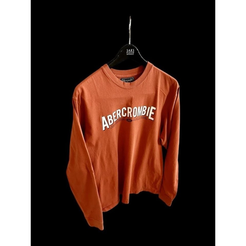 Abercrombie & Fitch Vintage Long Sleeve T Shirt Sz XL 90's A&F Orange Preppy Y2K